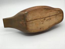 Varnish Wood Decoy Marked R.F. #34