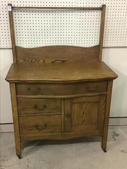 Antique Wash Stand Cabinet w/ Towel Bar
