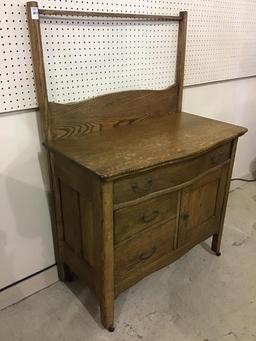 Antique Wash Stand Cabinet w/ Towel Bar