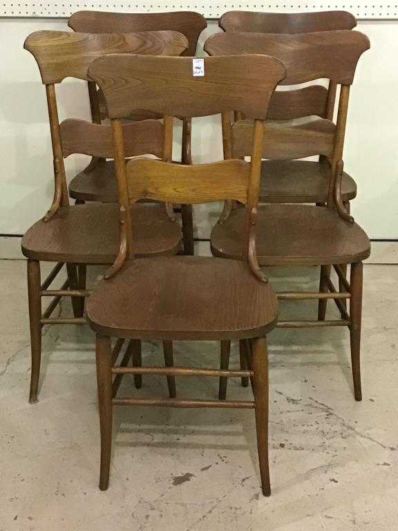 Set of 5 Wood Dining Chairs (Pick up only)