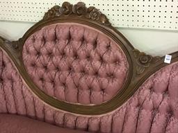 Antique Victorian Wood Trim Sofa