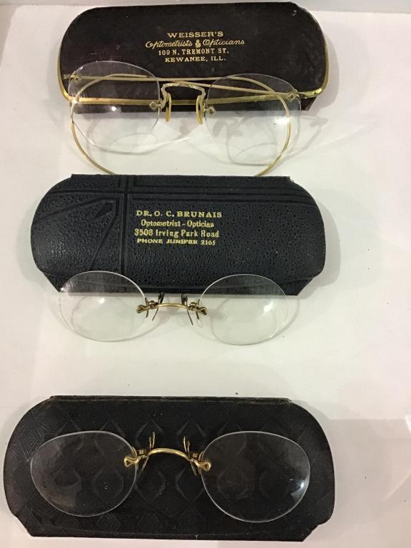Collection of 11 Various Old Spectacles