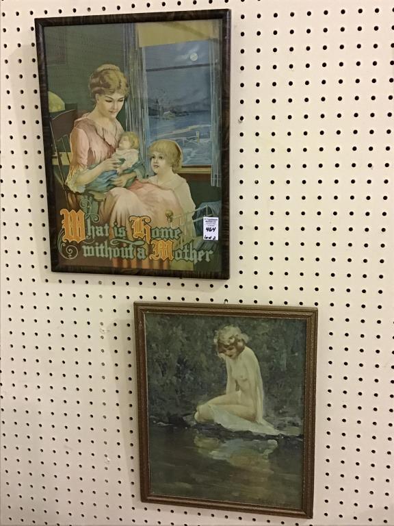 Lot of 2 Antique Framed Prints Including