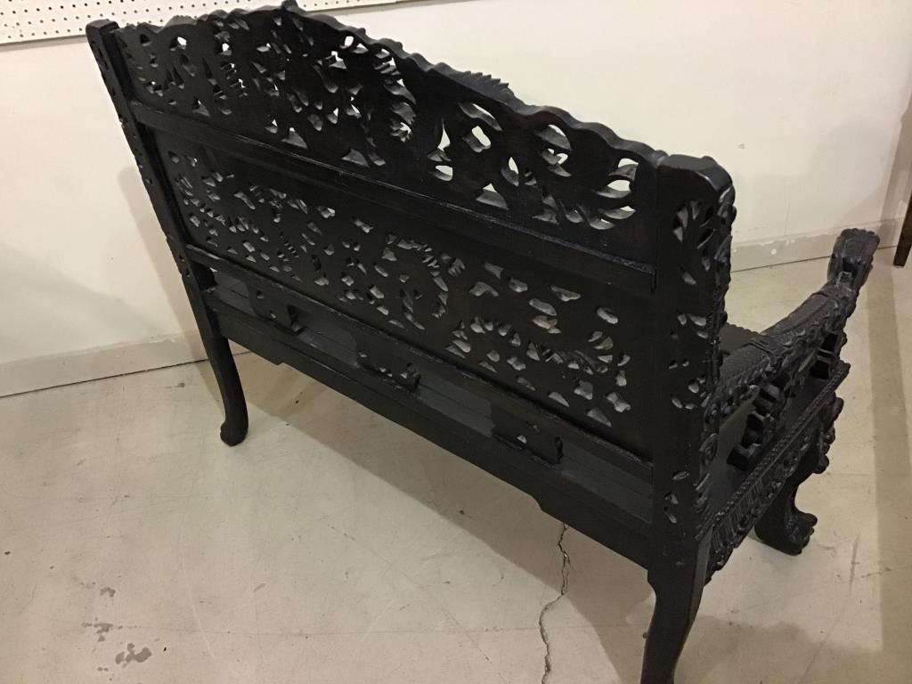 Very Ornate Vintage Oriental Dragon Design Bench