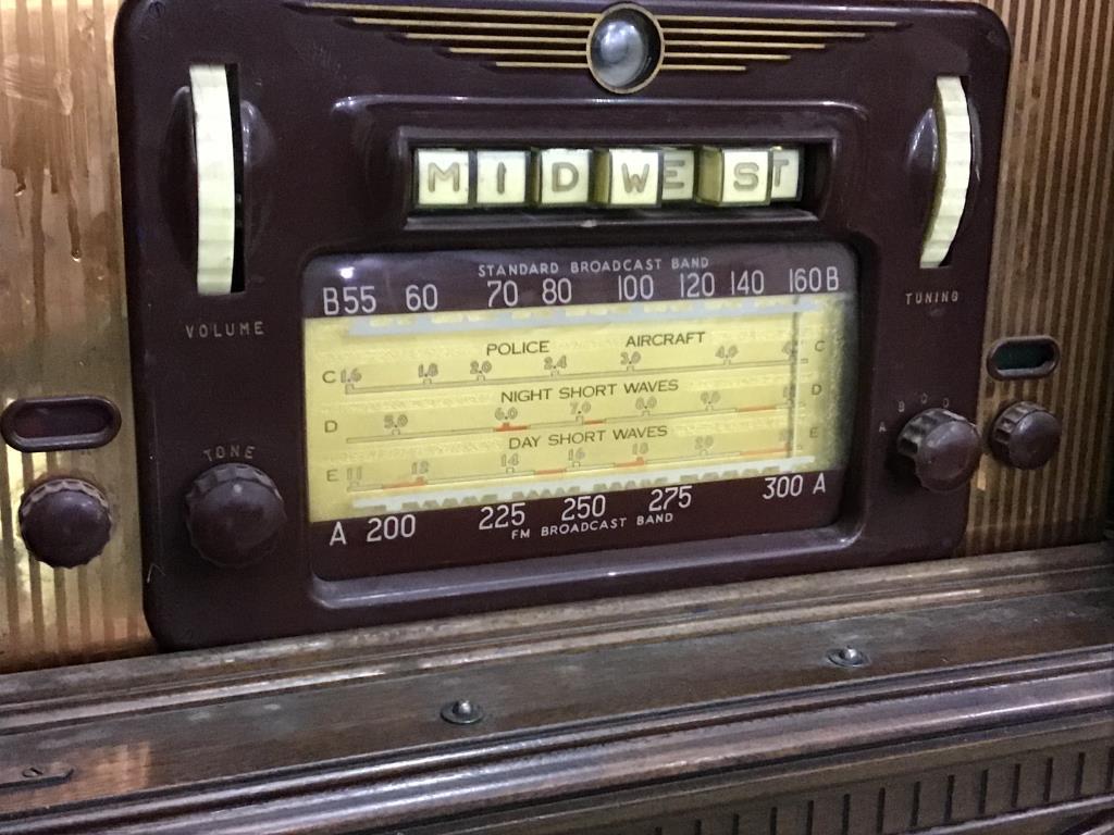 Ornate Wood Radio Cabinet w/ Mid West