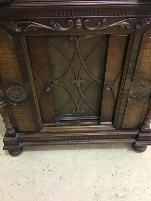 Ornate Wood Radio Cabinet w/ Mid West