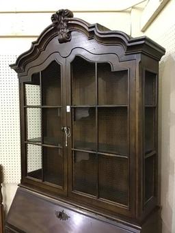 Very Lg. Two Piece Drop Front Secretary Bookcase