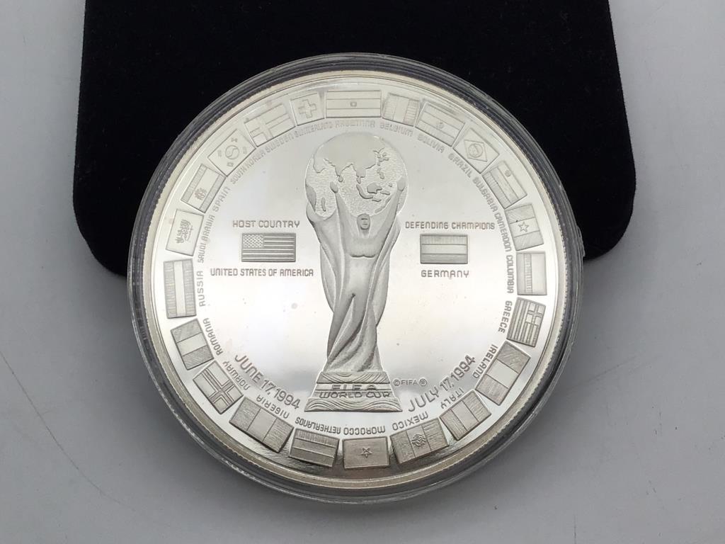 1/2 Pound .999 Fine Silver Round-World Cup USA 94