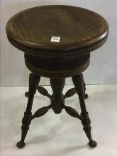 Antique Wood Piano Stool