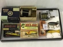 Group of Fishing Collectibles Including