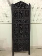 Ornate Wood Carved Oriental Leaf & Grape Design