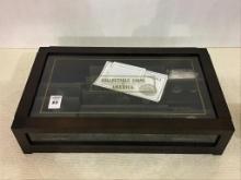 Wood & Glass Display Showcase-Collectibles Coins