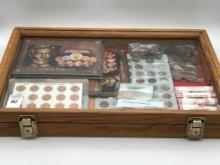 Collection of Coins Including 140 Wheat Pennies,