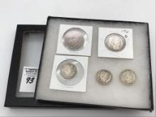 Collection of 5 Barber Coins Including