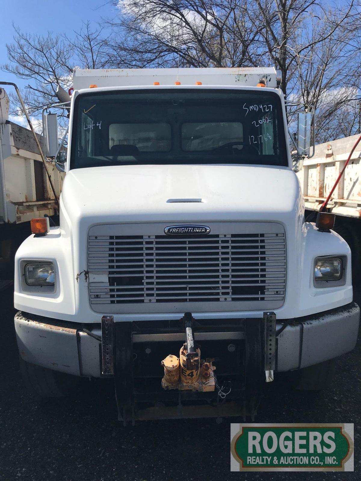 2002, FREIGHTLINER, FL80, DUMP TRUCK, 1FVHBXAK82HK01207, 121768 miles, TANDEM AXLE, 7.2L CAT INLINE