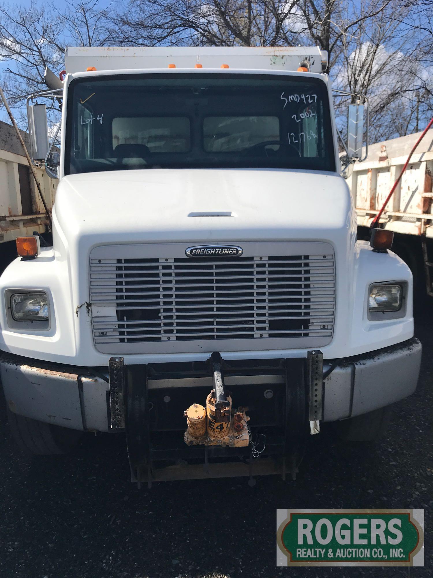 2002, FREIGHTLINER, FL80, DUMP TRUCK, 1FVHBXAK82HK01207, 121768 miles, TANDEM AXLE, 7.2L CAT INLINE