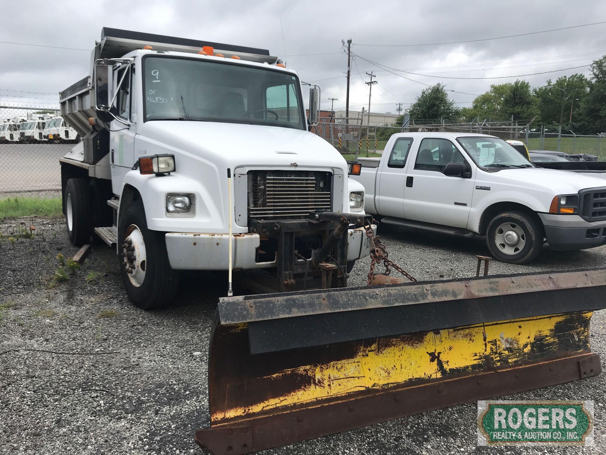 2001 Freightliner, FL-80 truck, Cat 3126. MD-3560, 46830 miles, Has Plow, Bed Model 10-DOAL,