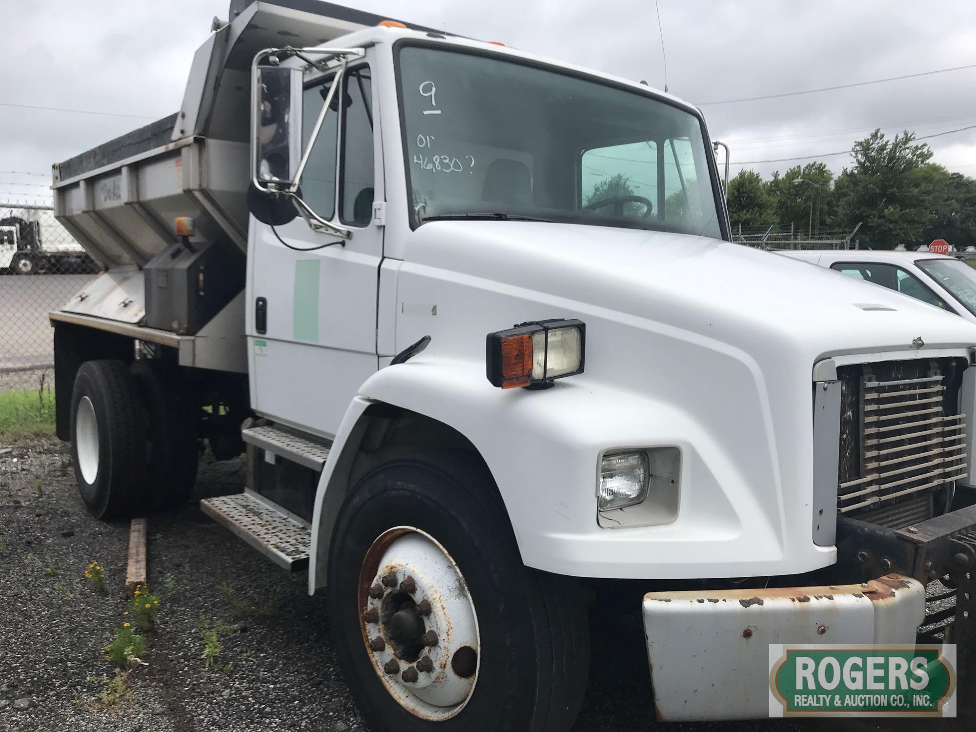 2001 Freightliner, FL-80 truck, Cat 3126. MD-3560, 46830 miles, Has Plow, Bed Model 10-DOAL,