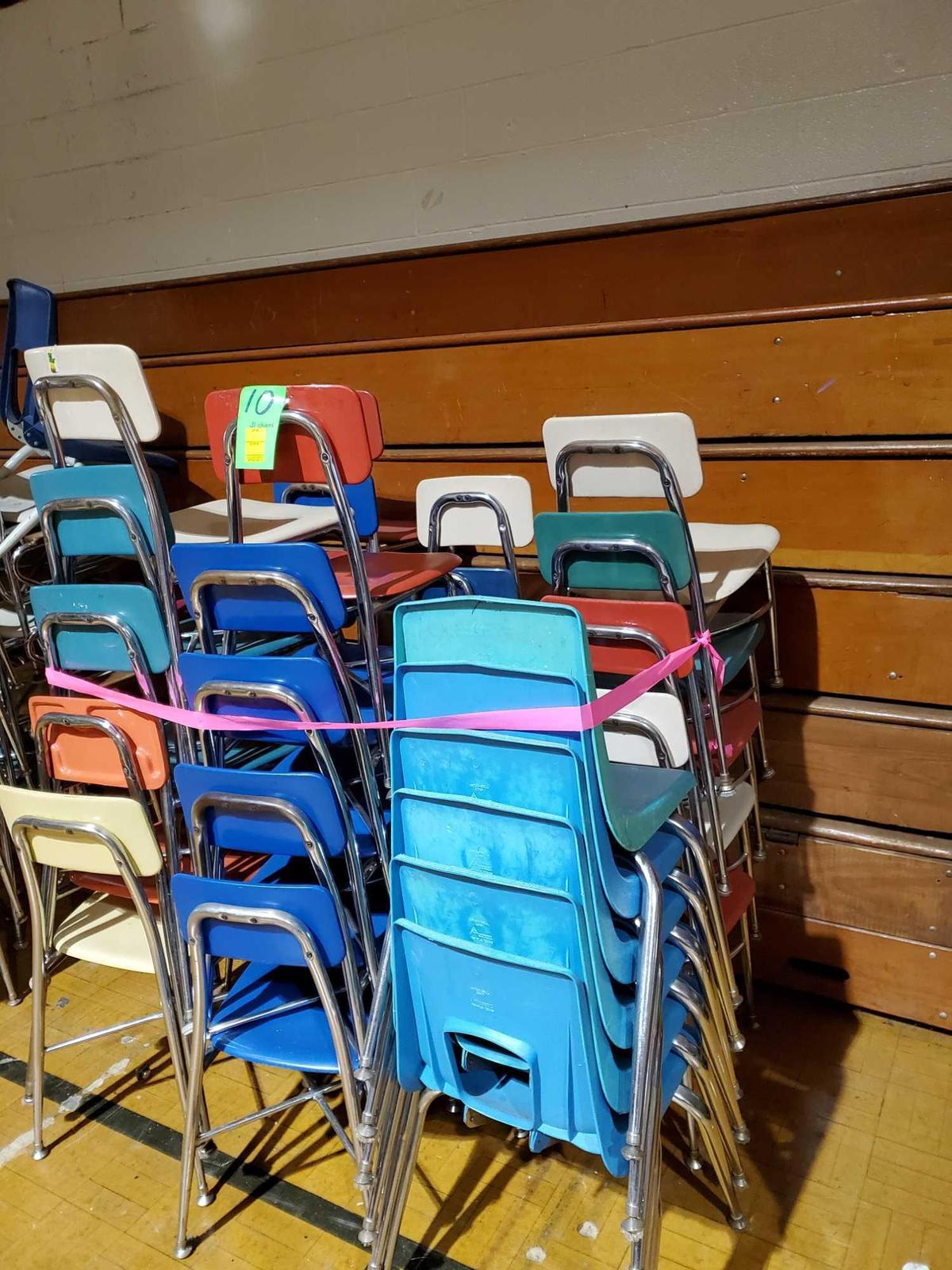 31 plastic chairs