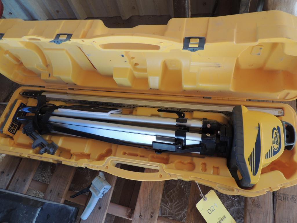 LOT: Trimble Spectra LL300 Laser Package with Inches Rod & Tripod
