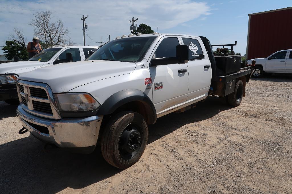 LOT: 2012 Dodge Crew Cab 4x4 Flatbed Truck Model Ram 5500, VIN 3C7WDNEL4CG235454, 6.7L Diesel,