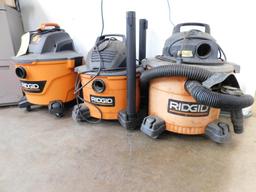 LOT: (3) Ridgid Shop Vacs