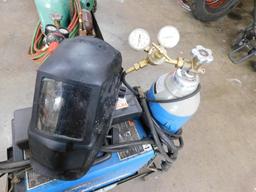 Miller Electric Millermatic 211 MIG Welder, Welding Mask, Electrodes, Cart Mounted