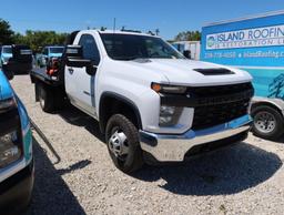 2021 Chevy Silverado 3500 4 Door Flat Bed Dual Wheel w/Air Compressor and Transfer Tank/Toolbox,