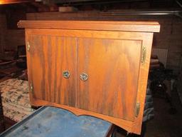 SMALL WOOD CABINET - 26''x12''x18''