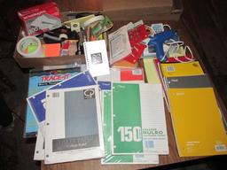 NOTEBOOKS, OFFICE SUPPLIES & GLUE GUN LOT