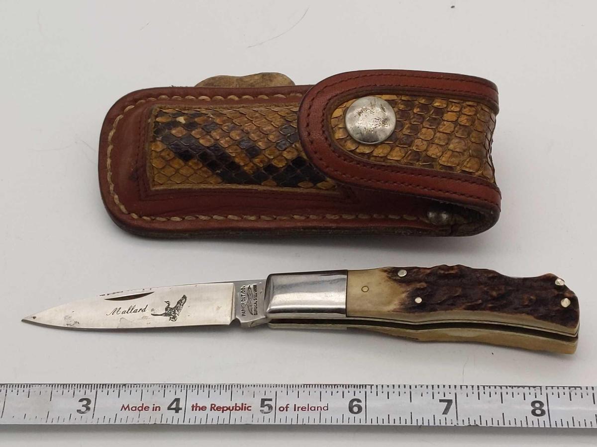 Parker Cut Co. Mallard Stag Lockback Knife w/Sheath