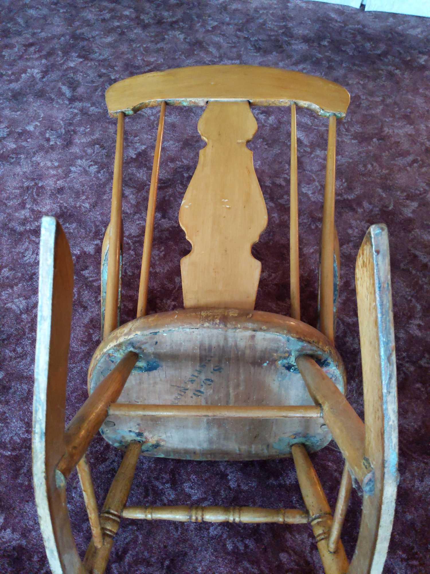 Wooden Rocking Chair with Pillows