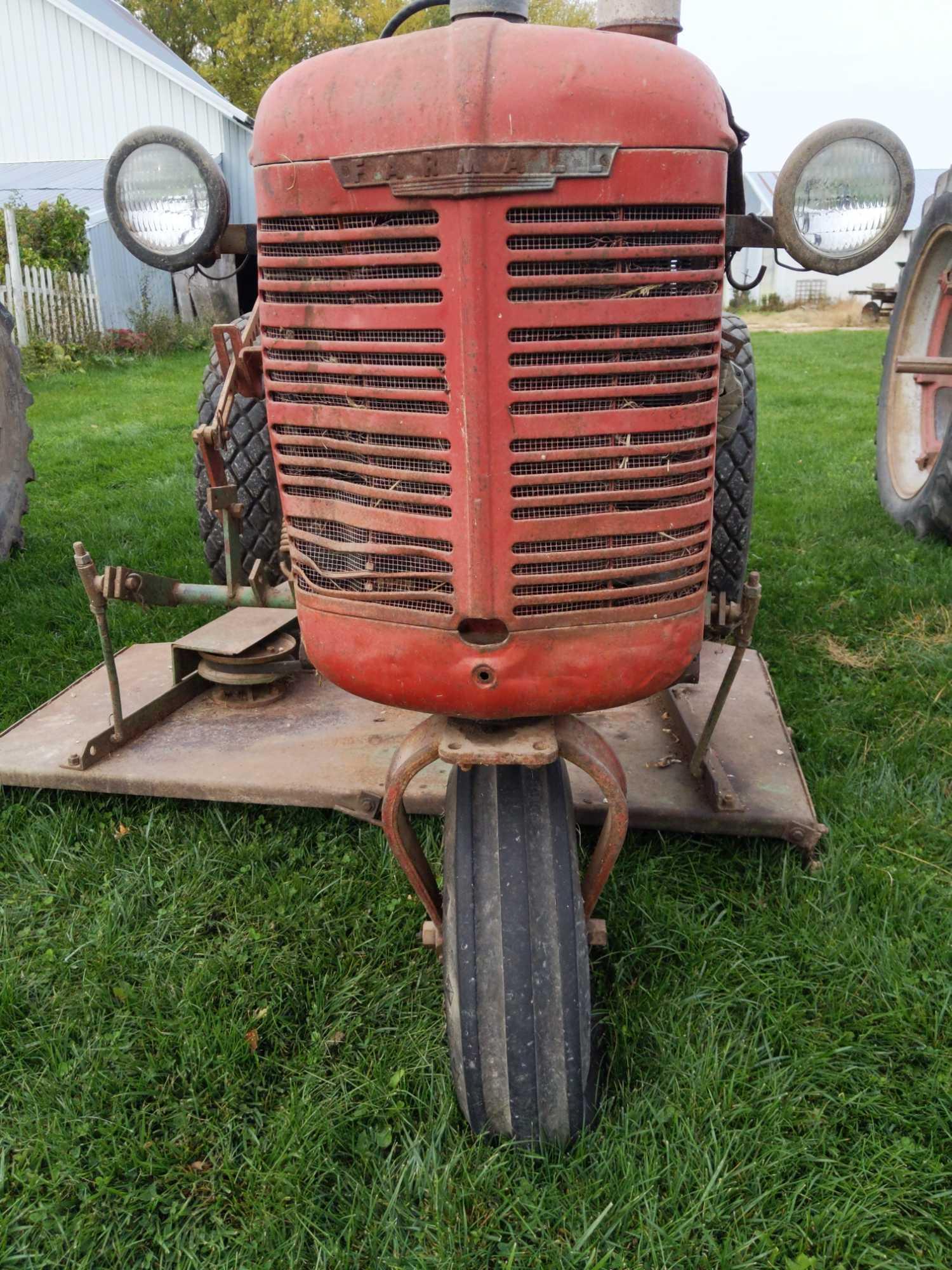 Farmall B, NF w/Continental Beltor Co. Belly Mower