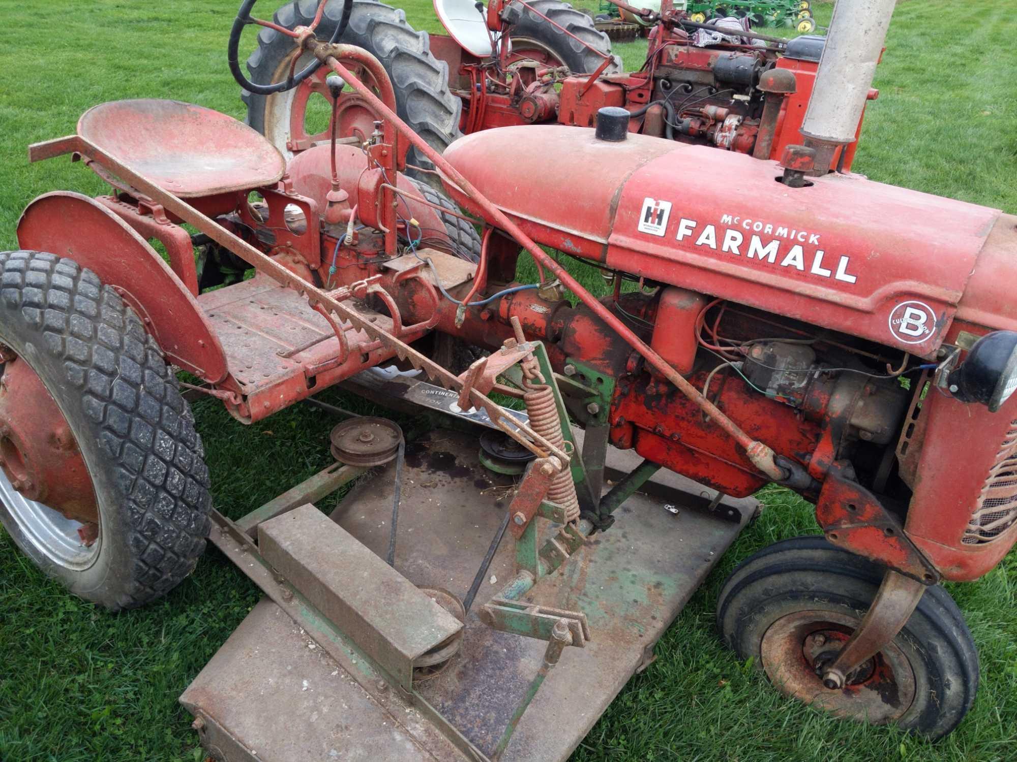 Farmall B, NF w/Continental Beltor Co. Belly Mower