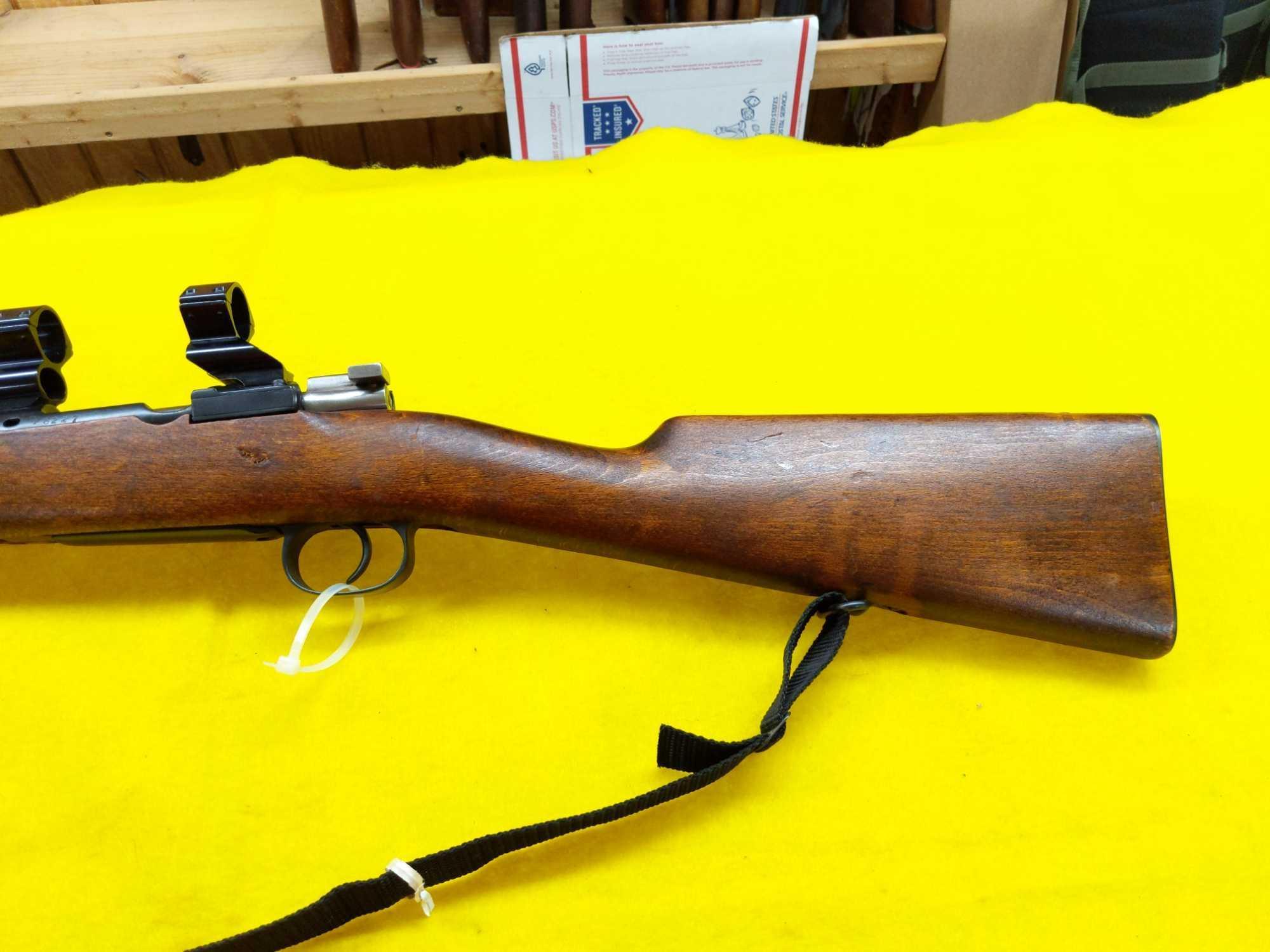 1895 Chilean Mauser 7x57 mm Carbine with See Through Scope Mount. SN-CF6227