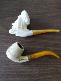 Meerschaum Style Pipes - Pair