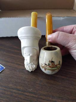 Meerschaum Style Pipes - Pair