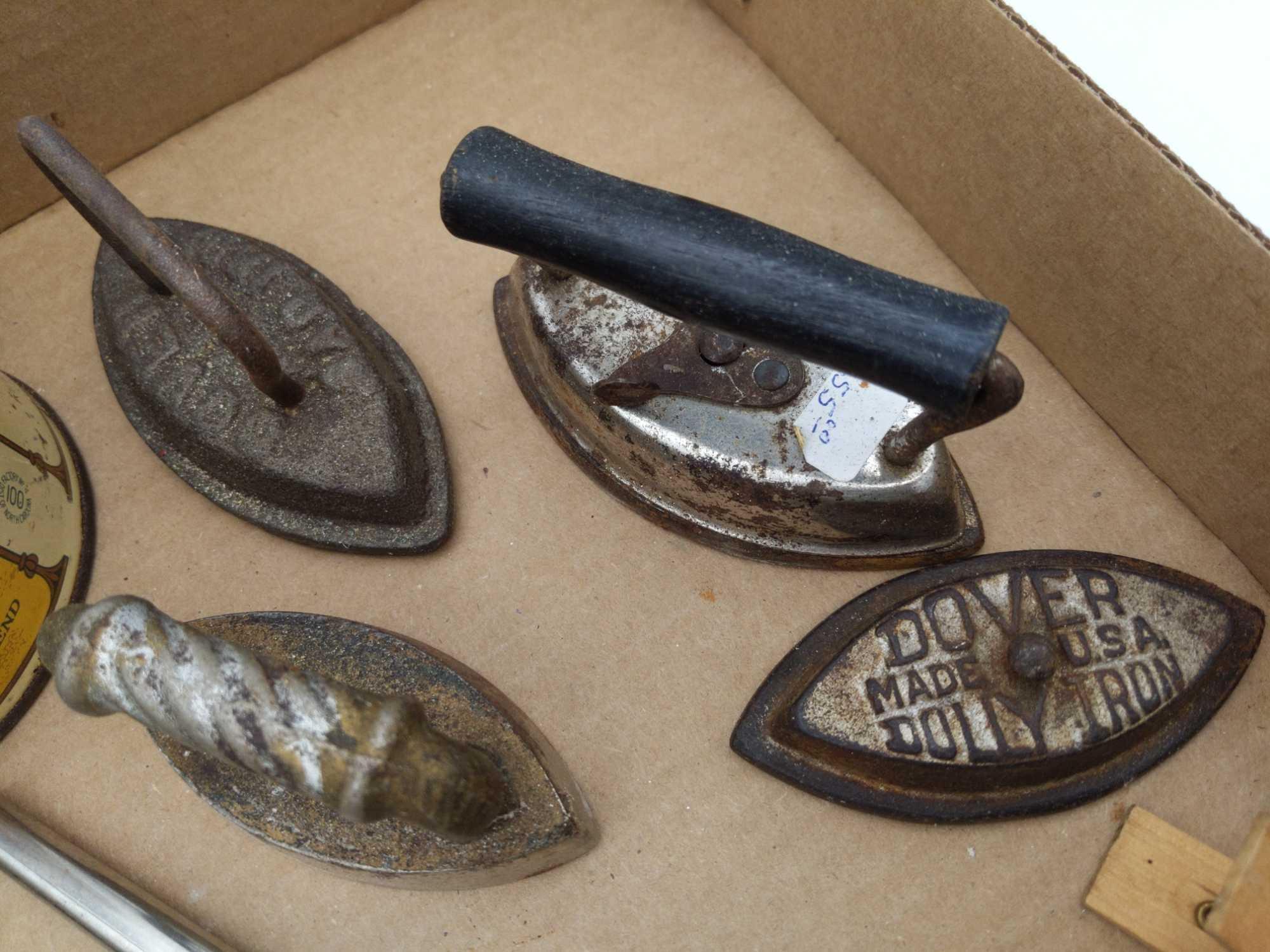 Vintage Curling Iron, Irons ,Camel Can, Watkins Ruler