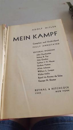Mein Kampf book, My File notebook, Nazi arm band, hat pin & DVD Nazi Medicine