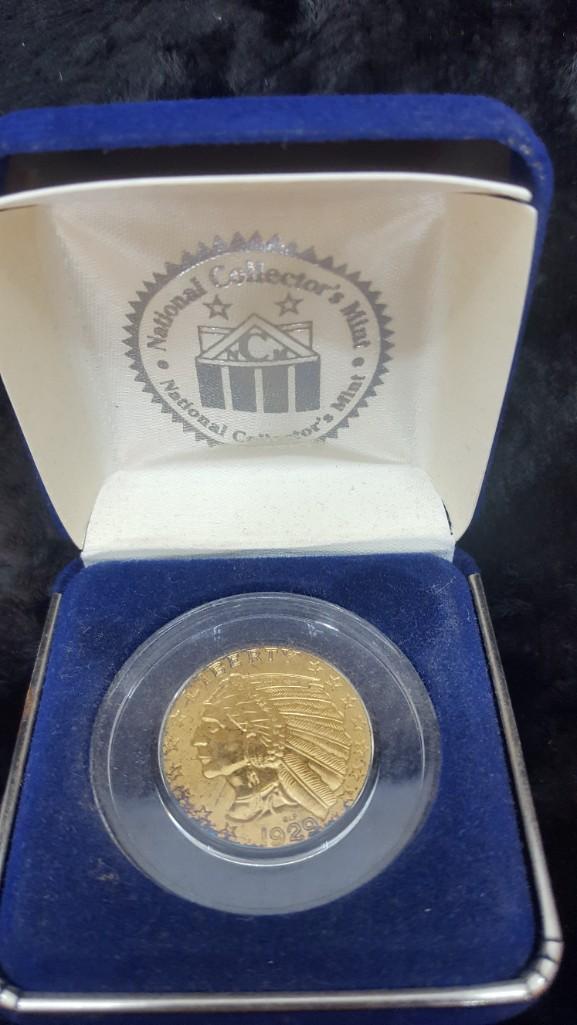 NATIONAL COLLECTORS MINT 1929 LIBERTY COIN $5 - Copy - Original Box