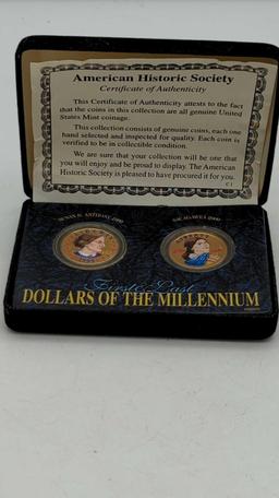 First & Last Dollars of the Millennium ('99 Susan B & '00 Sacagawea) US Mint