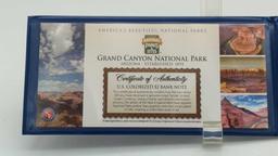 Grand Canyon National Park, US $2 bill w/COA