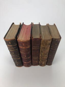 Antique Leatherbound Book Lot