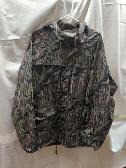 COLUMBIA SPORTSWEAR COMPANY CAMO RAIN JACKET W/ HOOD ZIPPER MENS XL