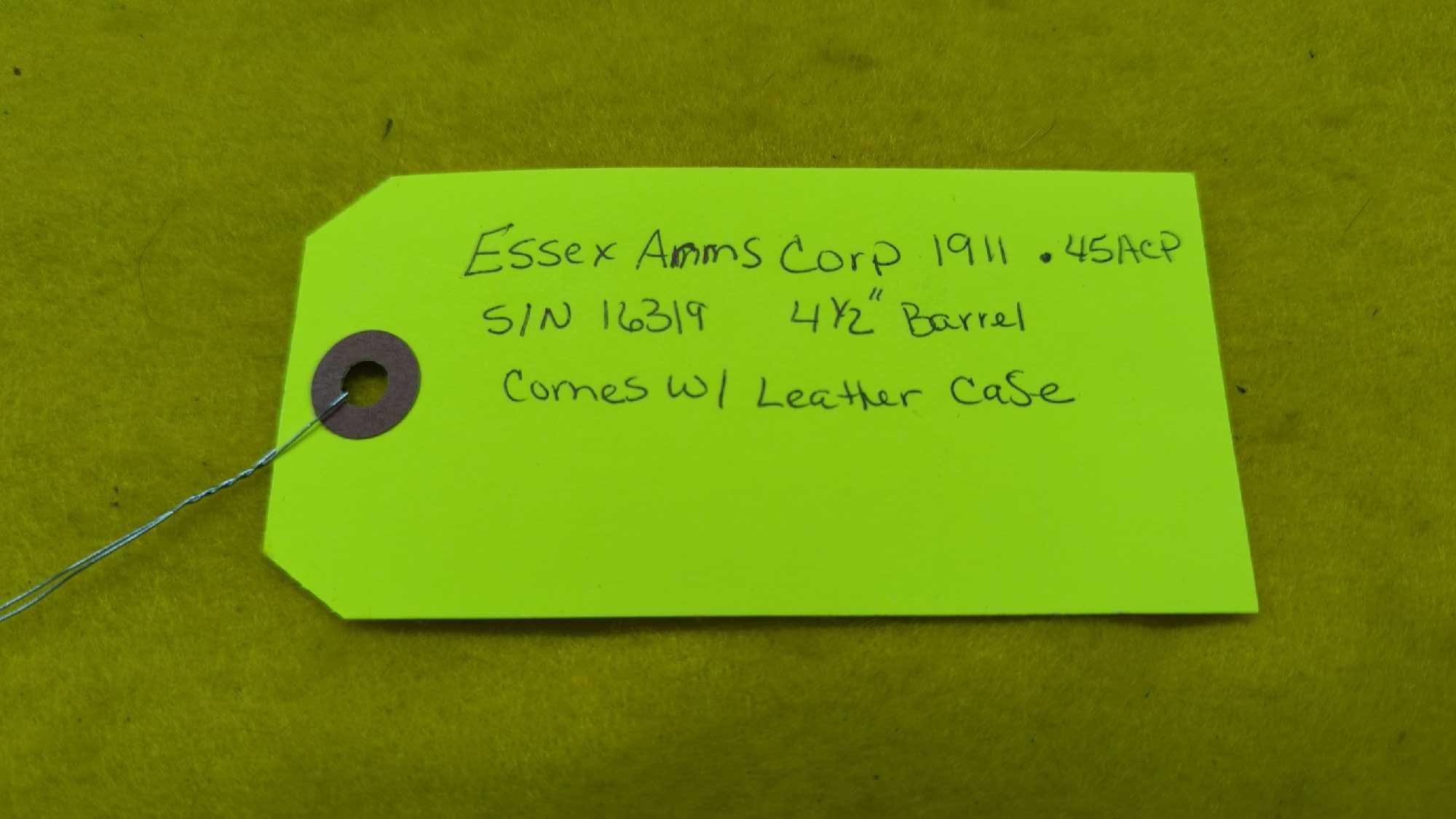 ESSEX ARMS 1911 .45ACP PISTOL SN 16319 4.5" BARREL INCLUDES LEATHER CASE