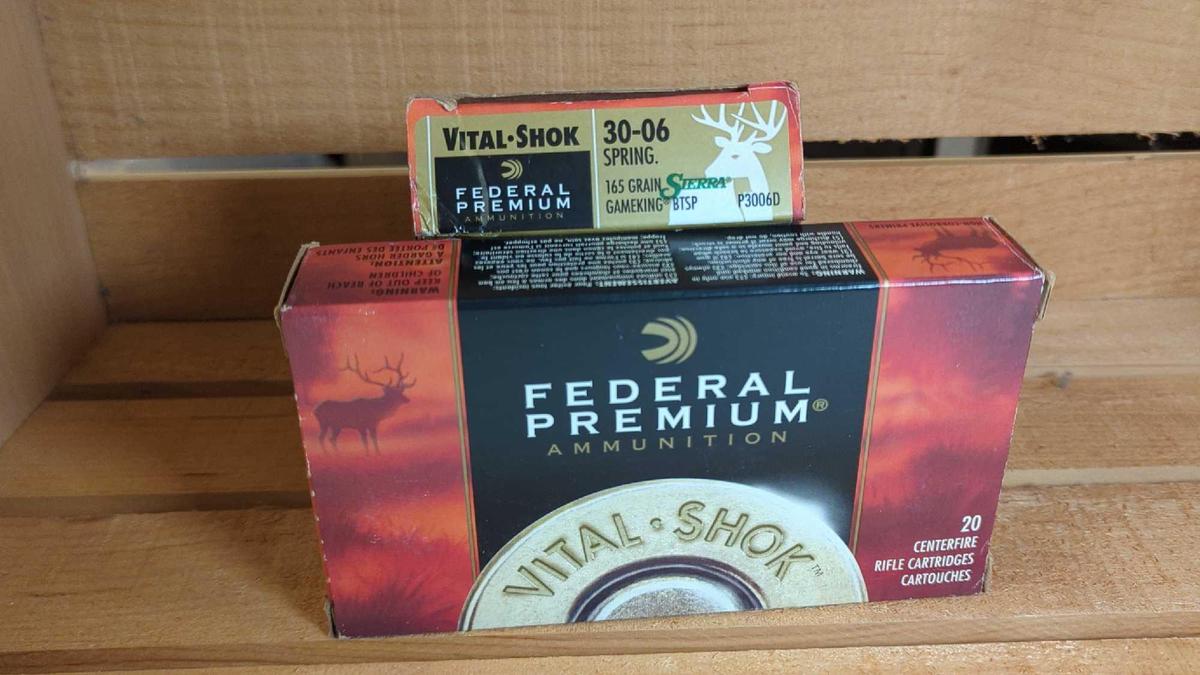 FEDERAL PREMIUM 30-06 SPRINGFIELD 20-165, 20-180 GRAIN 40 ROUNDS