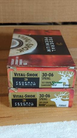 FEDERAL PREMIUM 30-06 SPRINGFIELD 20-165, 20-180 GRAIN 40 ROUNDS