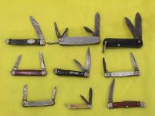 9 Pocket Knife Lot, w/Dings & Knicks