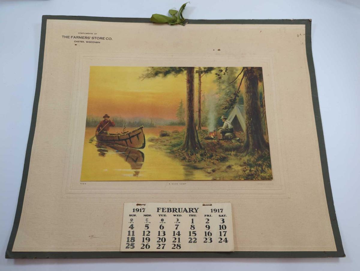 1917 "THE FARMERS STORE CO. "CALENDAR CHETEK WISCONSIN