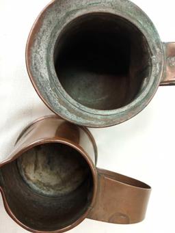 3 ASSORTED COPPER PITCHERS 4", 4 1/2", 8".